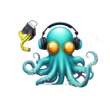 Dj octopus sticker