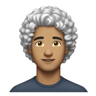 A light skin handsome man with black curly hair with little white hairs and in his 20s sticker