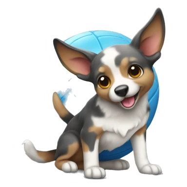 Blue healer with big ball sticker