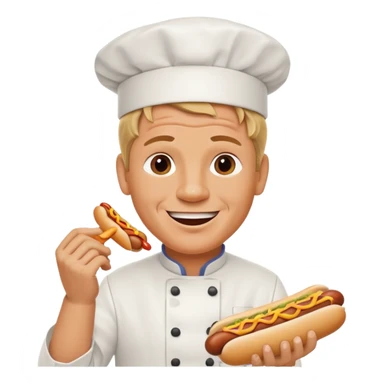 gordon ramsay eat hotdog, happy smile sticker