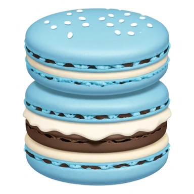 A light blue macaron topped with sugar. sticker