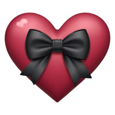 burgundy  heart with black bow sticker