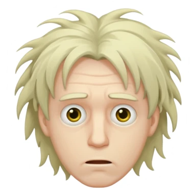 Weak man with disheveled hair sick sticker