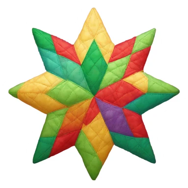 Quilted patchwork Christmas star sticker