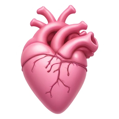 Pink anatomical heart pastel pink with bow sticker