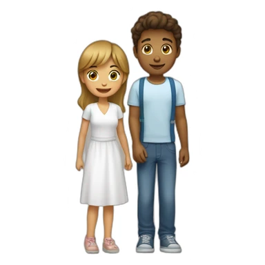 Une fille qui est ami avec un garcon sticker