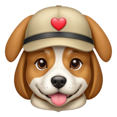 Dog with hat saying I love you  sticker