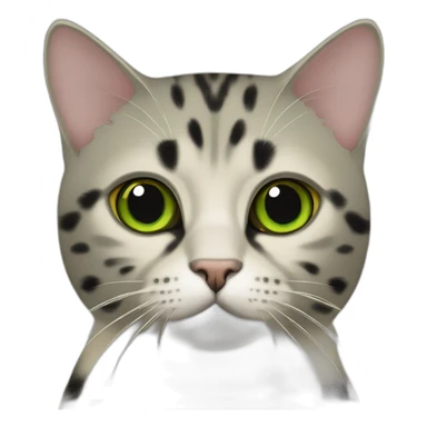 Scottish shorthair cat black spot on gold with green eyes sticker