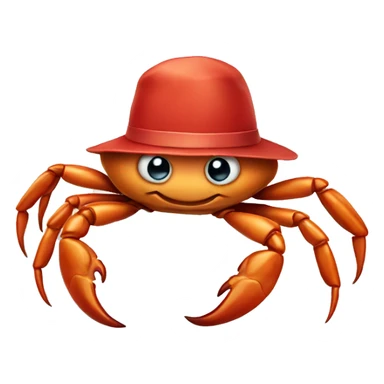 Crab with hat sticker