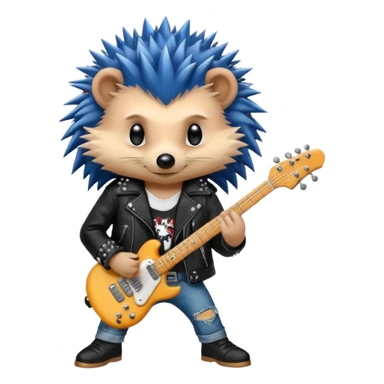 Punk guitarist hedgehog sticker