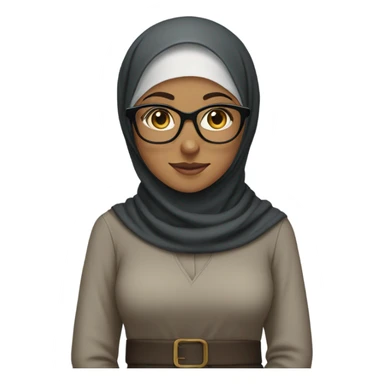 Hijabi girl wearing glasses in a long modest dress sticker