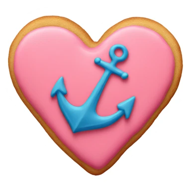 cookie heart with anchor sticker
