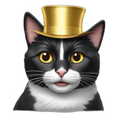 tuxedo cat wearing tinfoil hat sticker