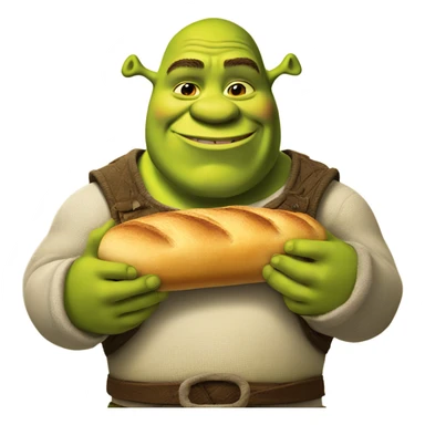 shrek holding bread sticker