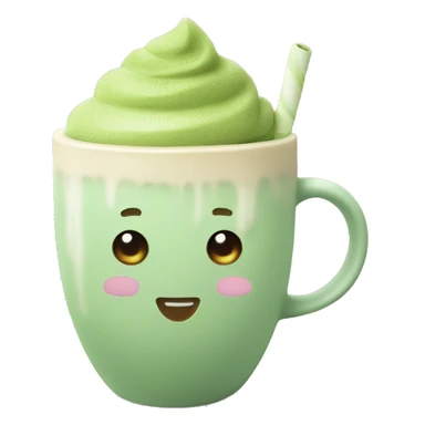 aesthetic matcha latte in cute mug sticker