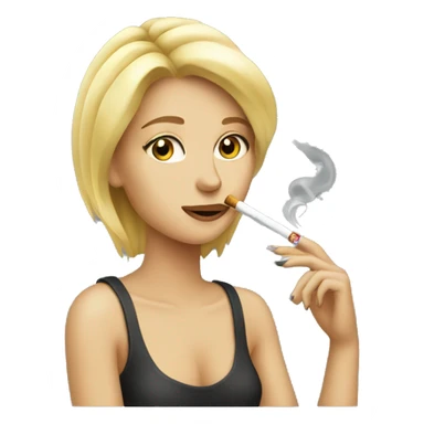a blonde girl smoking a cig sticker
