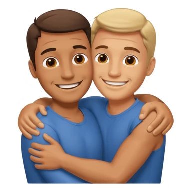 two men hugging sticker