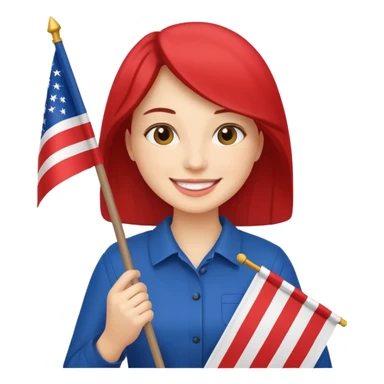 Flag holder woman sticker