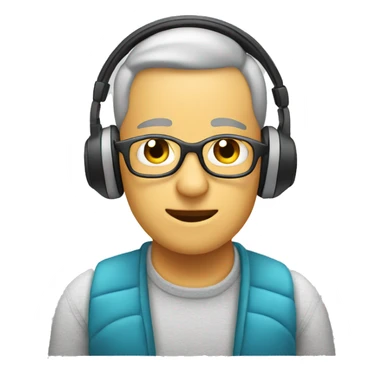Person with hearing aids listening To music sticker
