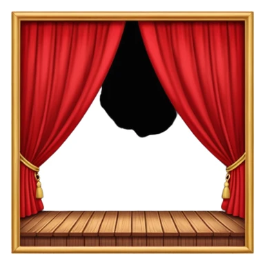 theater, red curtains , wooden stage sticker