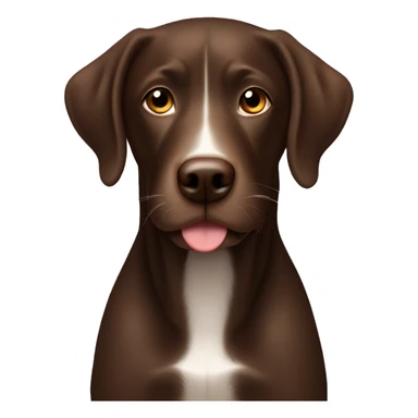 Chocolate lab with white patch of hair on chest sticker
