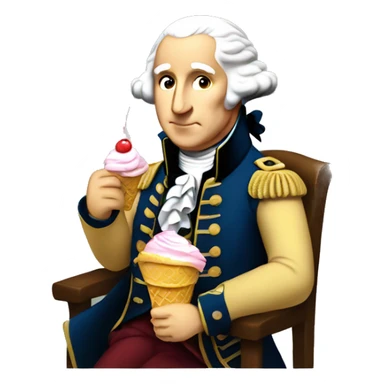george washington eating ice cream sticker