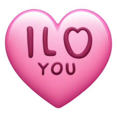 Pink heart that says I love you  sticker