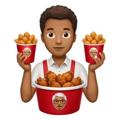 Black man holding a kfc bucket filled with fried chicken sticker