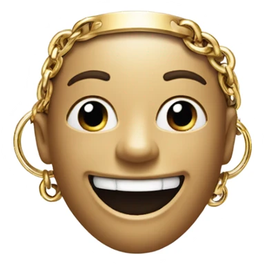 laughing cover face wear a gold bracelet sticker