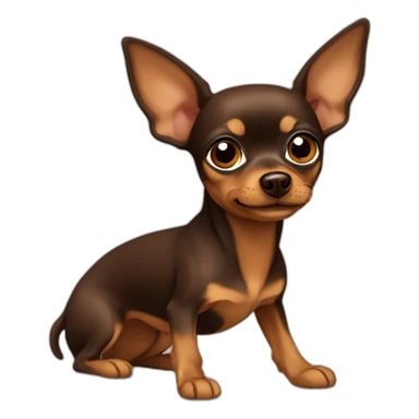 Russian-toy-terrier-full-brown sticker