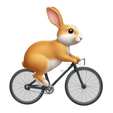 petit lapin mange une carotte sur un velo sticker