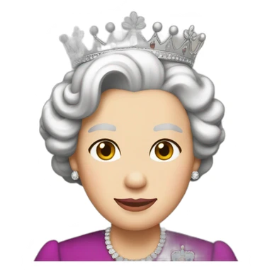 Queen Elizabeth II with hair in cornrows sticker