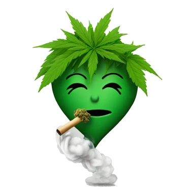 Jamaican with weed, blowing smoke in the shape of a heart sticker