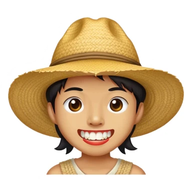 chinese with straw hat and buck teeth sticker