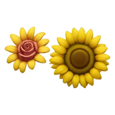 Rose and sunflower  sticker