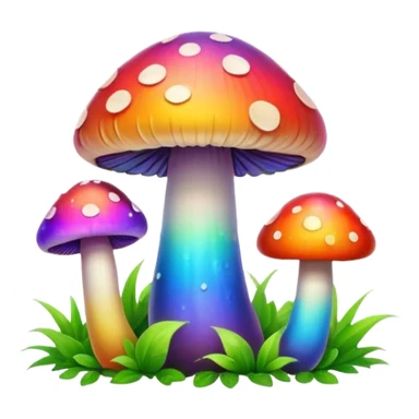 rainbow colored mushrooms sticker