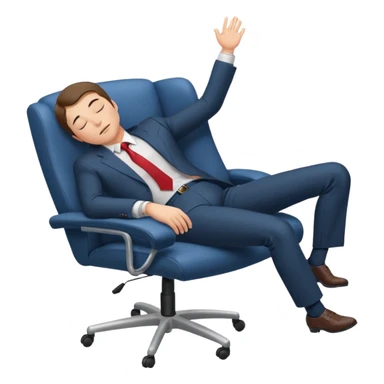 Boss sleeping in a chair with her legs up on the desk sticker
