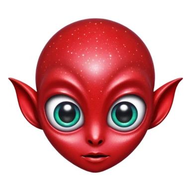 red glitter alien sticker
