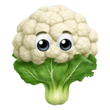 cauliflower looks into the mirror with big eyes sticker