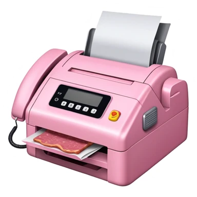 fax machine made of spam meat sticker