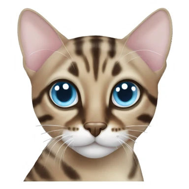 Mink bengal cat with light Blue eyes sticker