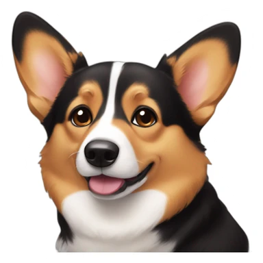 black and tan corgi face sticker