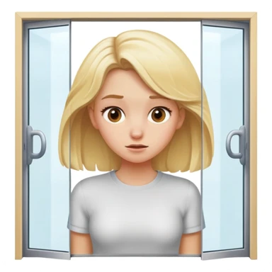Blonde Girl squished in sliding doors sticker
