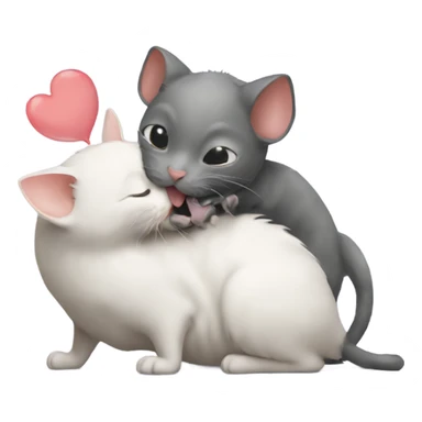 Cat kissing a rat sticker