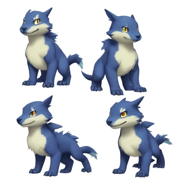 Cute cool anthro Digimon-Pokémon-animal full body sticker