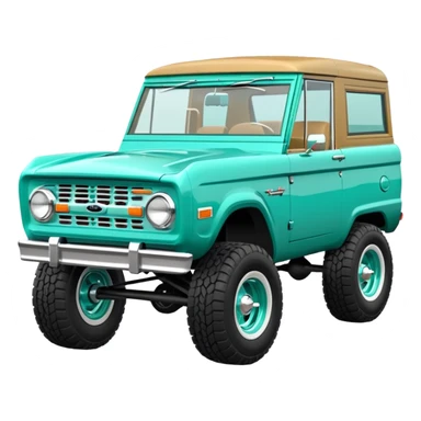 turquoise green classic ford bronco with slot mag wheels sticker