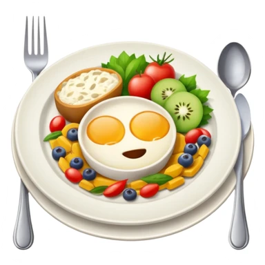 plate of food with cutlery
 sticker