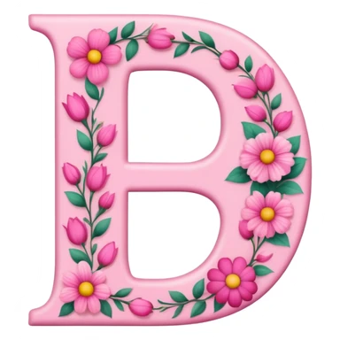 Pink, romantic, the letter “B” sticker