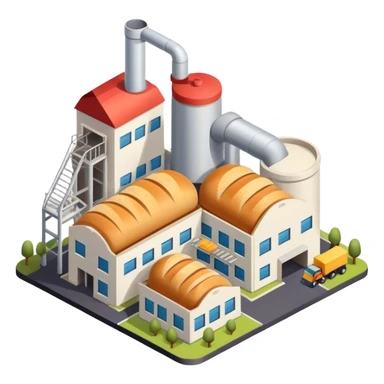 Isometric bread factory  sticker