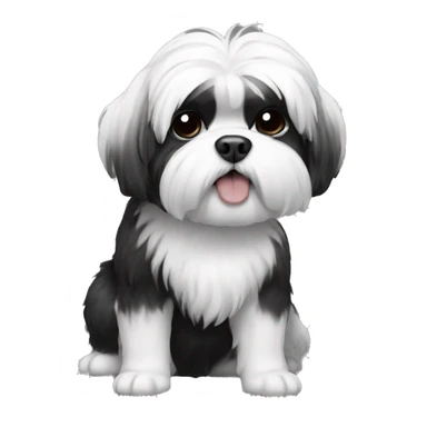 Shitzu black and white sticker